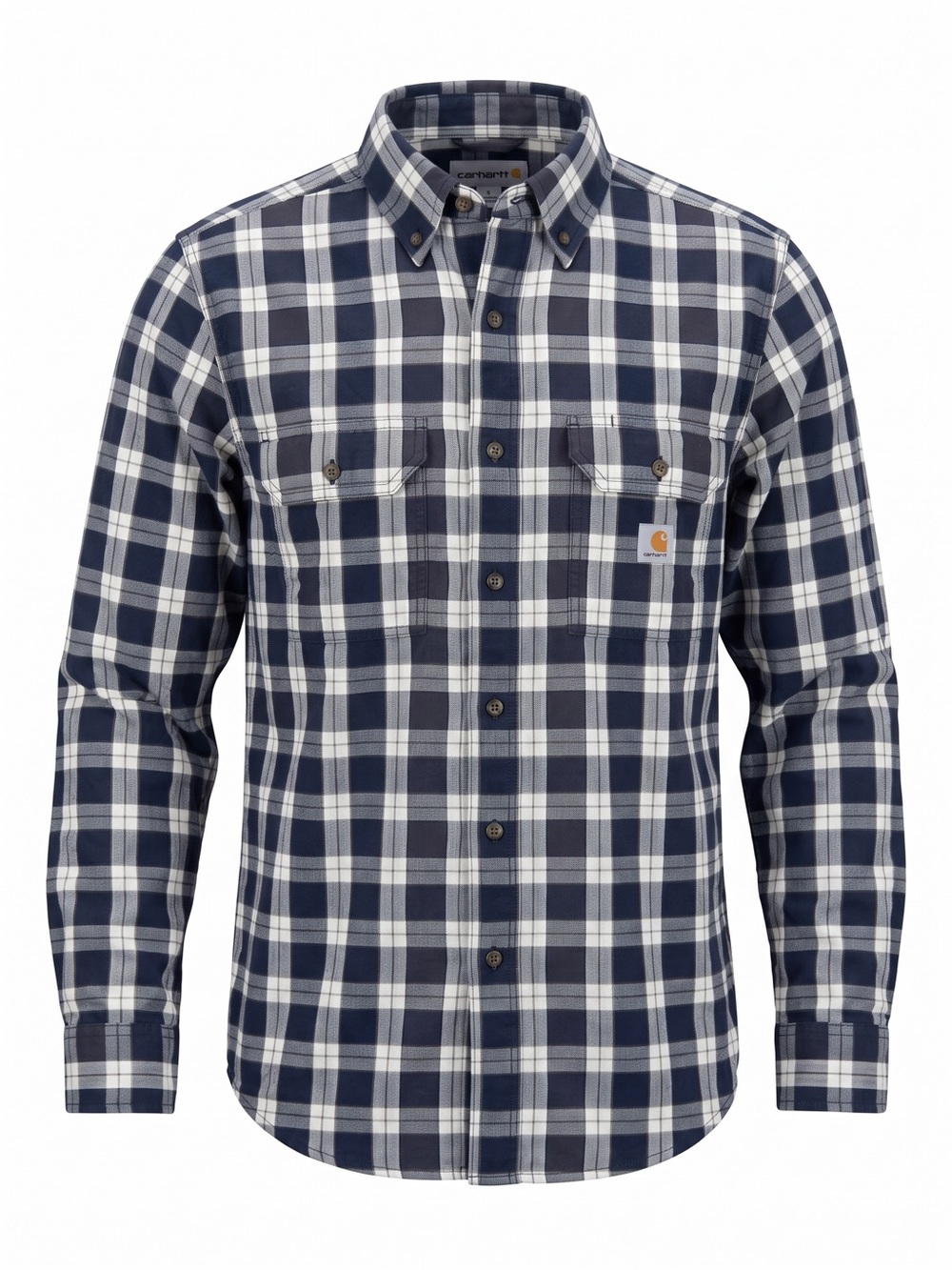 NWT Carhartt Plaid Shirt Men's Workwear Loose Fit Long Sleeve Blue Small